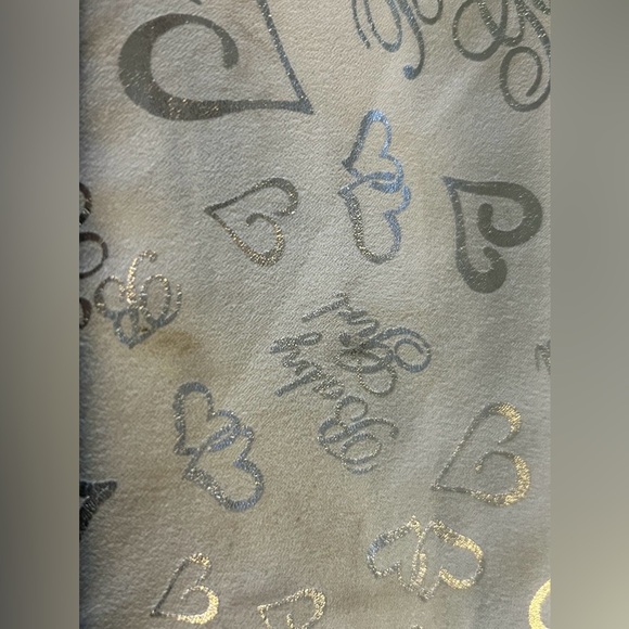 Y2K Baby Girl Heart Print Metallic Shoulder Tote Bag - Picture 3 of 9